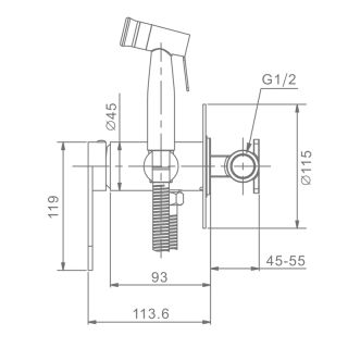 Гигиенический душ со смесителем Raglo R10.52.03 золотой сатин